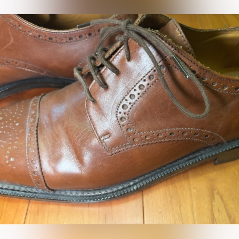 Zampiere men’s Brown Leather Brogue Lace-Up Shoes - Picture 3 of 7